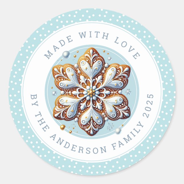 Pegatina Redonda Christmas Cookies Round Stickers (Anverso)