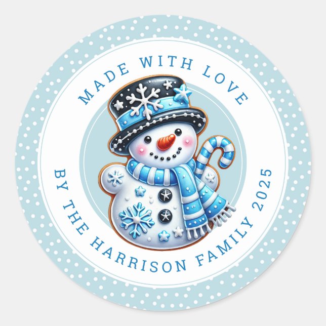 Pegatina Redonda Christmas Cookies Round Stickers (Anverso)