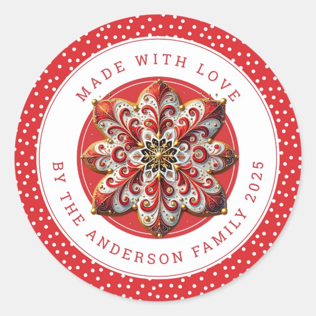 Pegatina Redonda Christmas Cookies Round Stickers (Anverso)