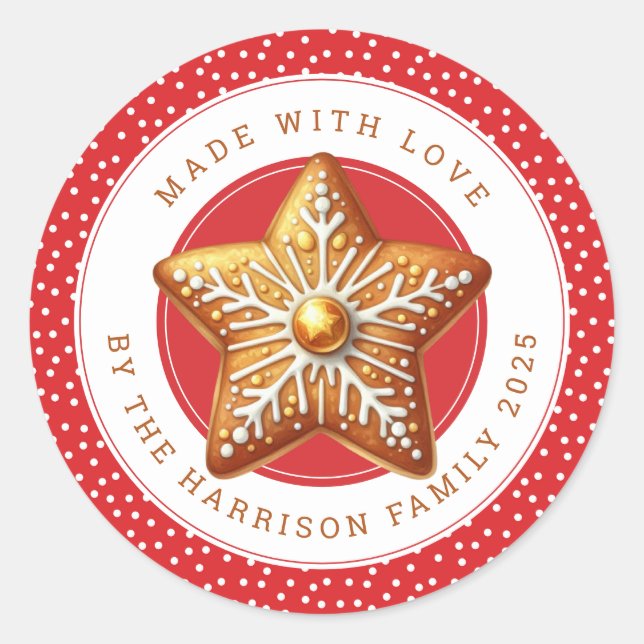 Pegatina Redonda Christmas Cookies Round Stickers (Anverso)