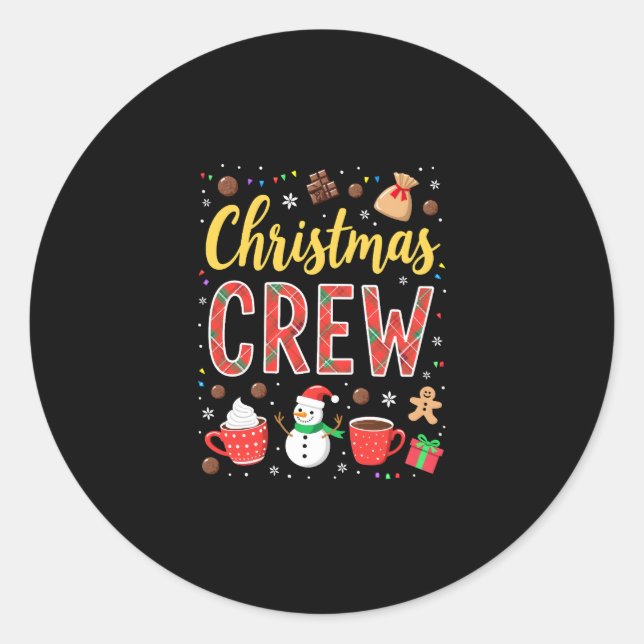 Pegatina Redonda Christmas Crew (2) (Anverso)