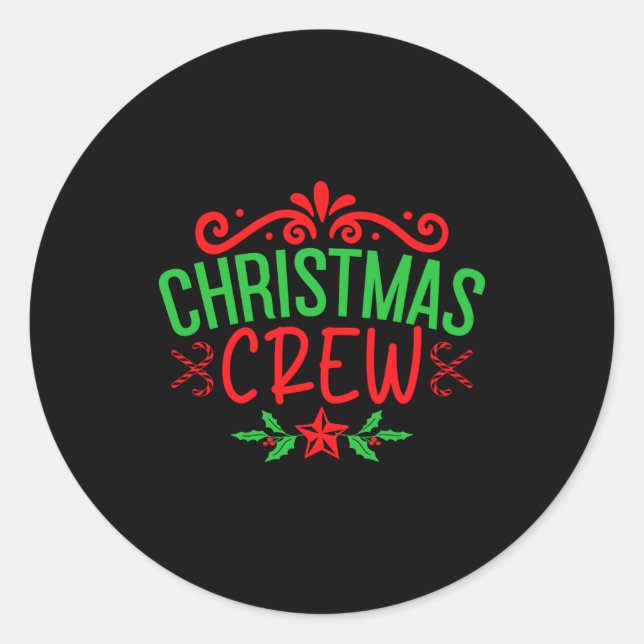 Pegatina Redonda Christmas Crew Family T Shirt_1  (Anverso)