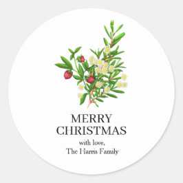 Pegatina Redonda Christmas Custom Text Stickers Roll
