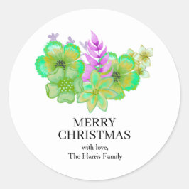 Pegatina Redonda Christmas Custom Text Stickers Roll