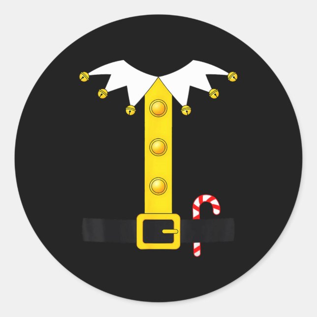 Pegatina Redonda Christmas Elf Costume  (Anverso)