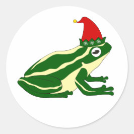 Pegatina Redonda Christmas Frog Stickers