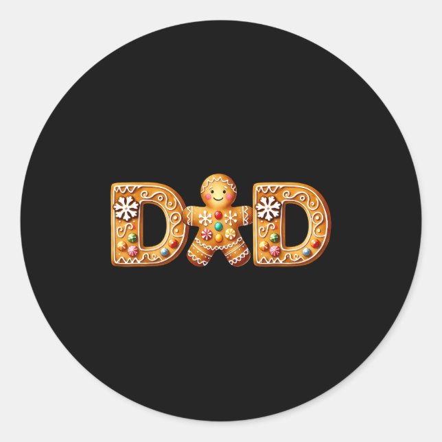 Pegatina Redonda Christmas Gingerbread Matching Family Party Xmas P (Anverso)