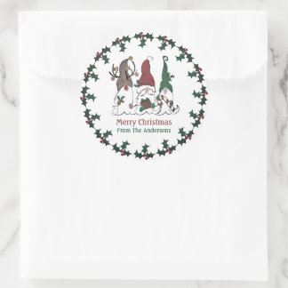 Pegatina Redonda Christmas Gnome Santa Elf Reindeer Festive Xmas