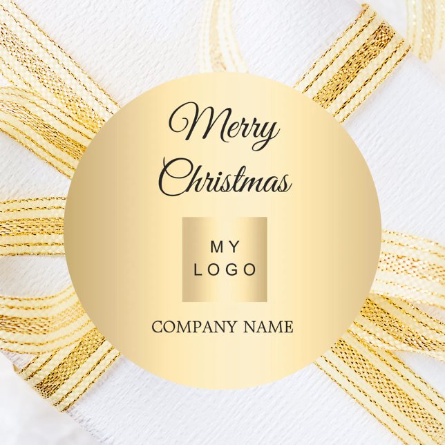 Pegatina Redonda Christmas gold business logo (Subido por el creador)