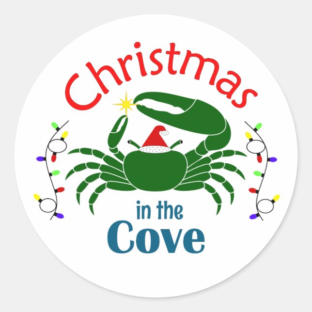 Pegatina Redonda Christmas in the Cove Stickers (Anverso)
