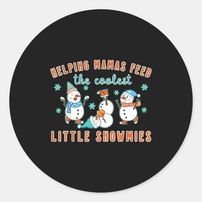 Pegatina Redonda Christmas Lactation Consultant Lactation Nurse Lac (Anverso)