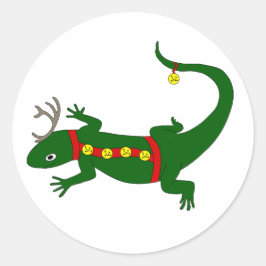 Pegatina Redonda Christmas Lizard Stickers