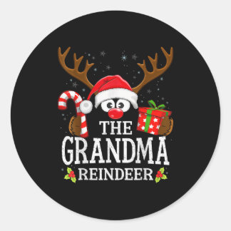 Pegatina Redonda Christmas Matching The Grandma Reindeer Family 