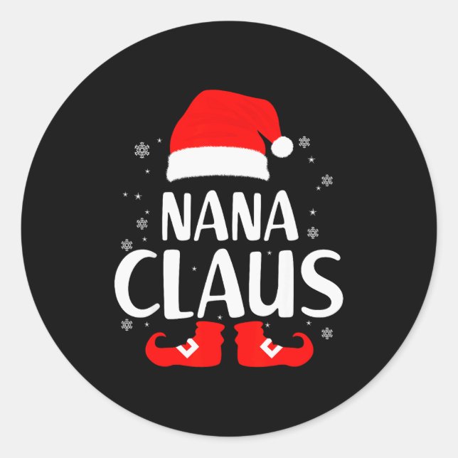 Pegatina Redonda Christmas Nana Claus Leopard Family Matching Pajam (Anverso)