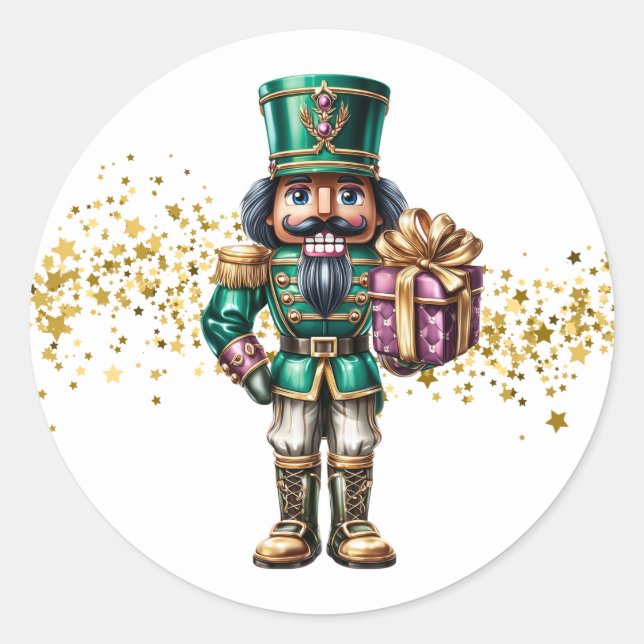 Pegatina Redonda Christmas Nutcracker Stickers  (Anverso)