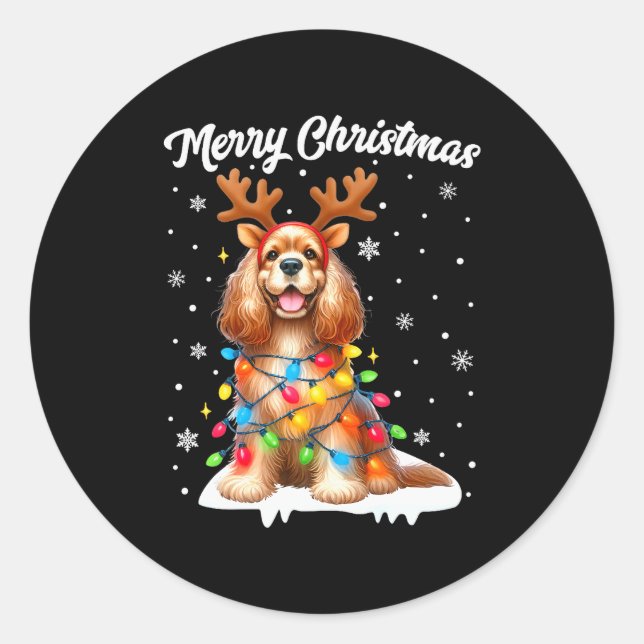 Pegatina Redonda Christmas Pajamas Men Women Kids English Er Spanie (Anverso)