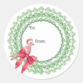 Pegatina Redonda Christmas Pigeon Sticker