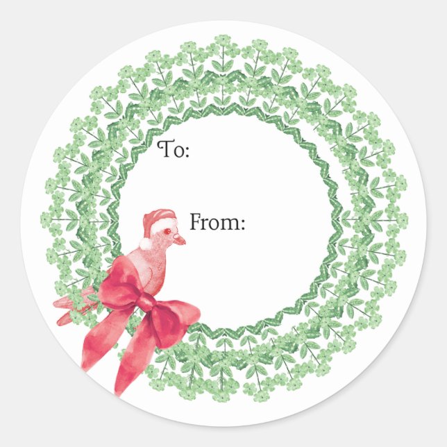 Pegatina Redonda Christmas Pigeon Sticker (Anverso)