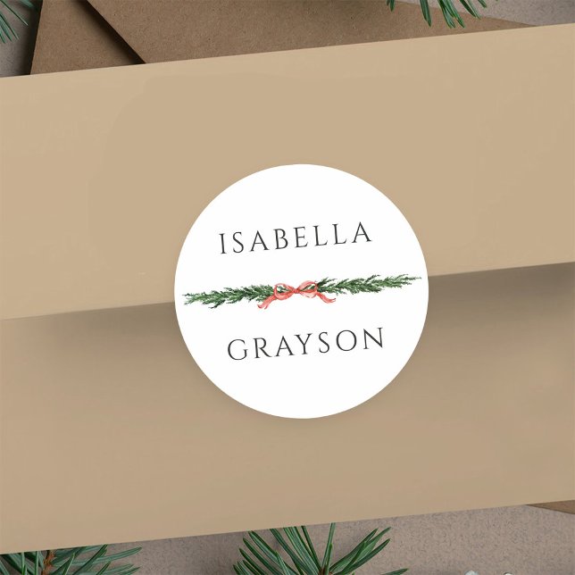 Pegatina Redonda Christmas Pine Border  (Subido por el creador)