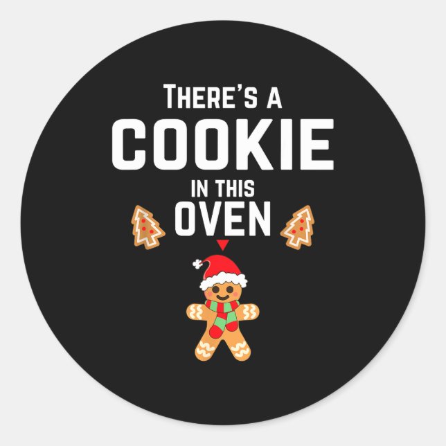 Pegatina Redonda Christmas Pregnancy Announcemen Mommy Mom To Be  (Anverso)