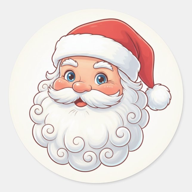 Pegatina Redonda Christmas Santa Sticker  (Anverso)