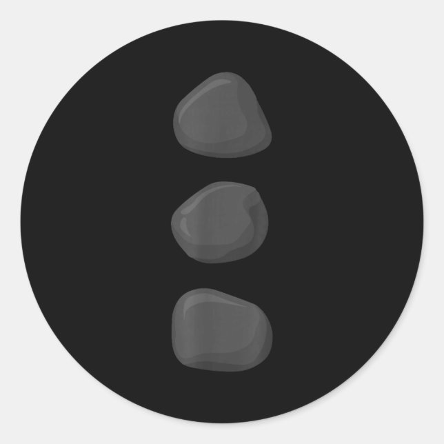 Pegatina Redonda Christmas Snowman Three Black Buttons Xmas Costume (Anverso)