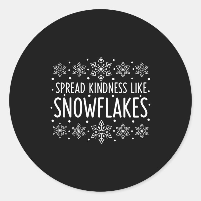Pegatina Redonda Christmas Spread Kindness Like Snowflakes - Snowfl (Anverso)