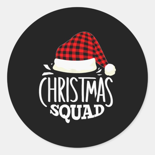 Pegatina Redonda Christmas Squad Family Group Matching Christmas Pa (Anverso)