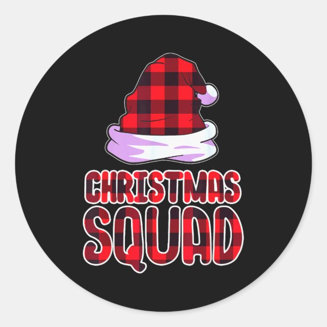 Pegatina Redonda Christmas Squad Family Group Matching Christmas Pa (Anverso)