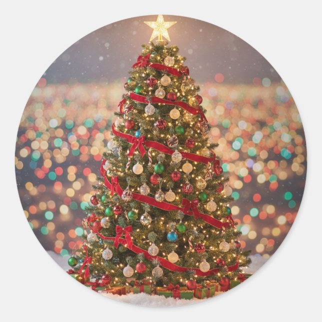 Pegatina Redonda Christmas Sticker  (Anverso)