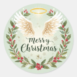 Pegatina Redonda Christmas Sticker Art Print Merry Christmas
