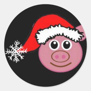 PEGATINA REDONDA *CHRISTMAS STICKER* CON **NAVIDADES PIGGIE**