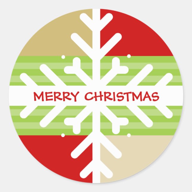 Pegatina Redonda CHRISTMAS STICKER :: disección de copo de nieve 4 (Anverso)