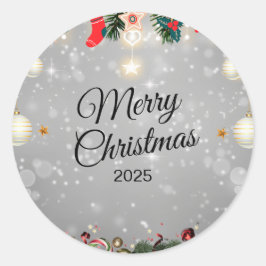 Pegatina Redonda Christmas Sticker – Festive Holiday Decal