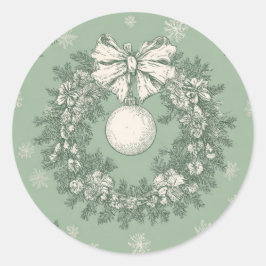 Pegatina Redonda Christmas Sticker Green