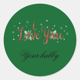 Pegatina Redonda Christmas sticker Love