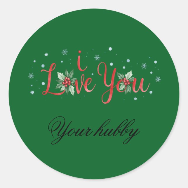 Pegatina Redonda Christmas sticker Love (Anverso)