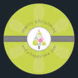 Pegatina Redonda CHRISTMAS STICKER :: moderno árbol estroboscópico<br><div class="desc">Ilustracion y diseño originales de Kat Massard copyright 2009. - - - - - - - - - - - - - - - - - - - - - - - - - - - - - - - - - - - - - - - - - -...</div>