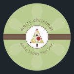 Pegatina Redonda CHRISTMAS STICKER :: moderno árbol estroboscópico<br><div class="desc">Ilustracion y diseño originales de Kat Massard copyright 2009. - - - - - - - - - - - - - - - - - - - - - - - - - - - - - - - - - - - - - - - - - -...</div>