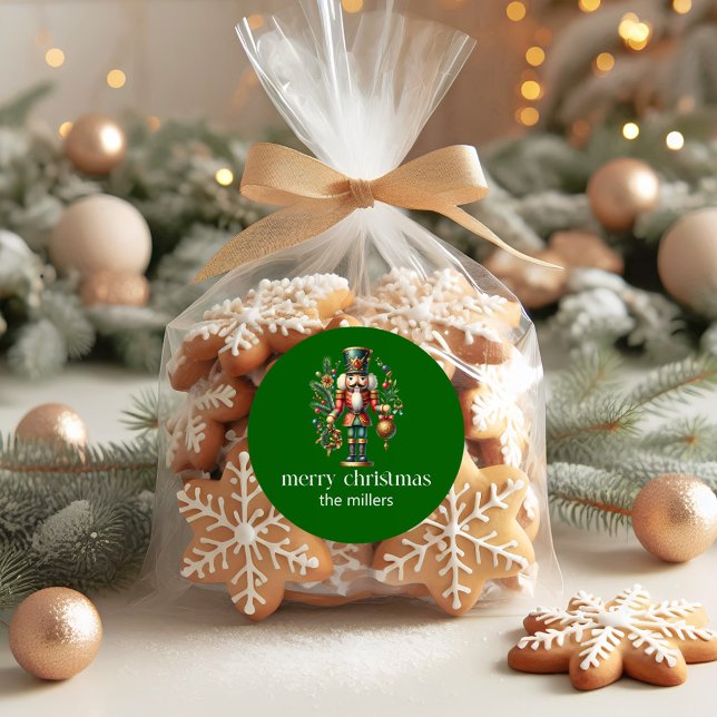 Pegatina Redonda Christmas Theme Cute Nutcracker Retro Typography  (Subido por el creador)