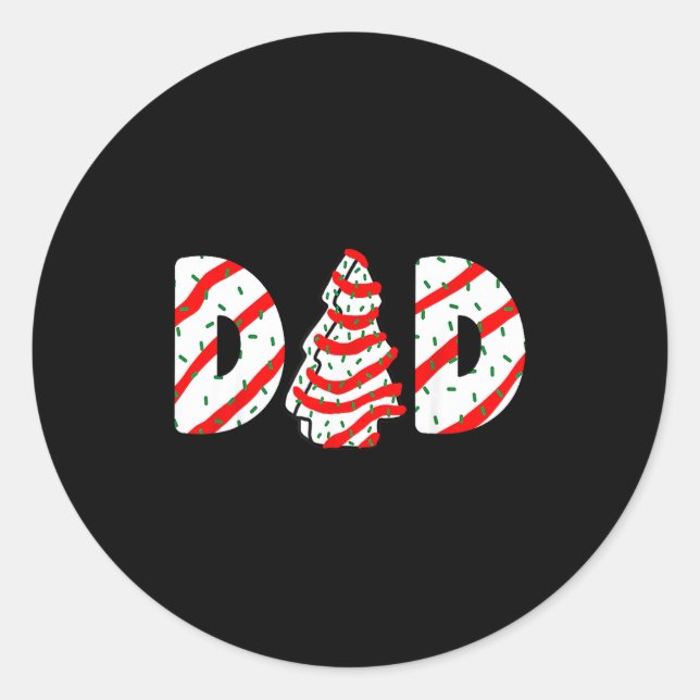 Pegatina Redonda Christmas Tree Cake Matching Family Party Pajama D (Anverso)