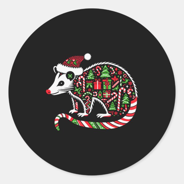 Pegatina Redonda Christmas Tree Candy Ssum Santa Christmas Womens M (Anverso)