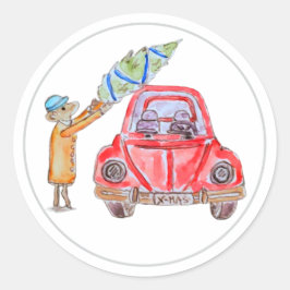 Pegatina Redonda Christmas Tree Time!