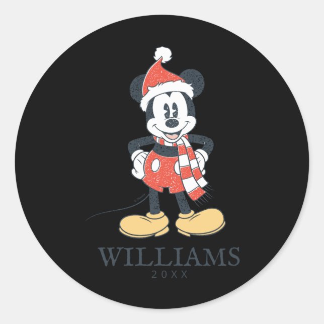 Pegatina Redonda Christmas With Santa Hat  (Anverso)