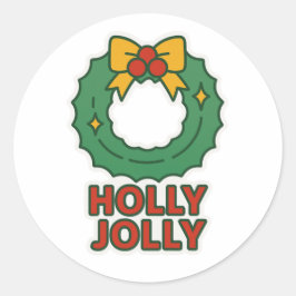 Pegatina Redonda Christmas wreath