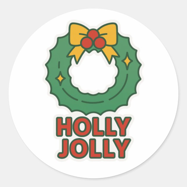 Pegatina Redonda Christmas wreath (Anverso)