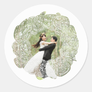 Pegatina Redonda Christmas Wreath Stickers