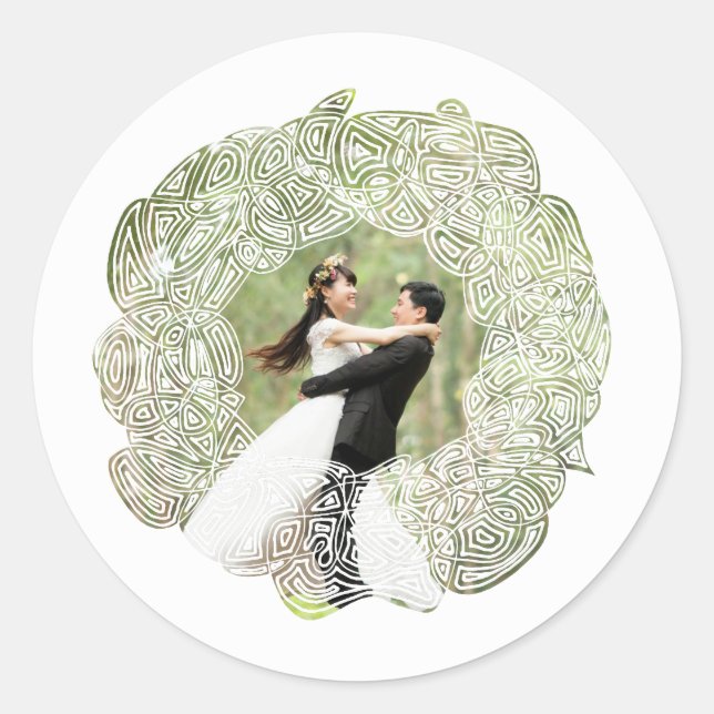 Pegatina Redonda Christmas Wreath Stickers (Anverso)