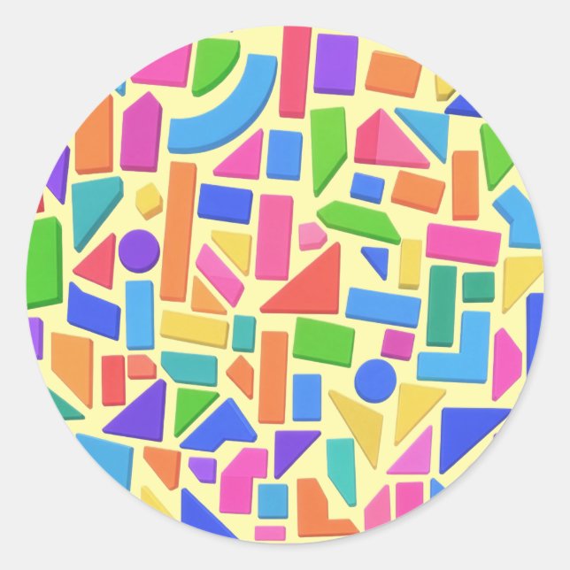 Pegatina Redonda Chromatic Geometry (Anverso)