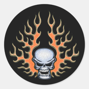 Pegatina Redonda Chromeboy-Flames